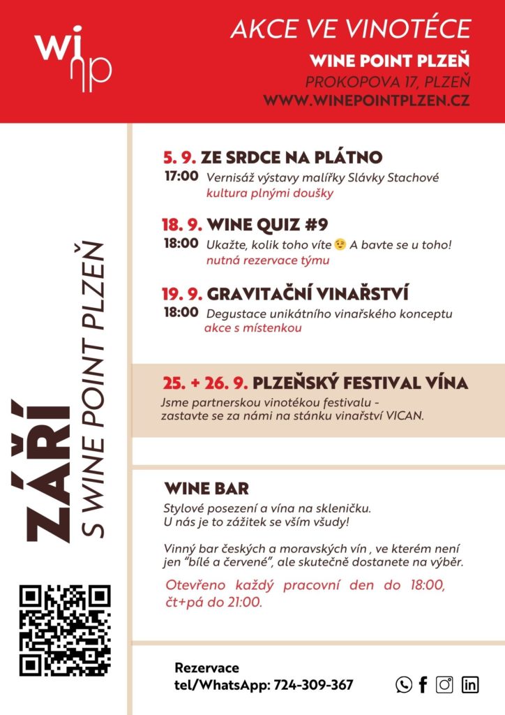program akci zari 2025 - vinoteka Wine Point Plzen